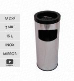 GESSERIT A 250 Inox Mirror 15 liter Nerezový odpadkový koš s popelníkem L Zrcadlový 01-351