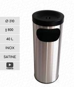 GESSERIT B 310 Inox 40 liter Nerezový odpadkový koš s popelníkem L Leštěný 01-357