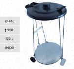 GESSERIT Bag holder bin Inox, Pedal, Wheel 120 liter Nerezový stojany na odpadkové pytle L 01-780