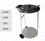 GESSERIT Bag holder bin Inox, Wheel 120 liter Nerezový stojany na odpadkové pytle L 01-778