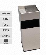 GESSERIT C 250 Inox 25 liter Nerezový odpadkový koš s popelníkem L Leštěný 01-370