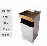 GESSERIT C 250 Inox Mirror 25 liter Nerezový odpadkový koš s popelníkem L Zrcadlový 01-352