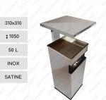 GESSERIT C 300 Inox Roof 50 liter Nerezový odpadkový koš s popelníkem L Leštěný 01-372