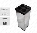 GESSERIT DALMA INOX MIRROR odpadkový koš na sklo Nerezová ocel Zrcadlový, Černá 01-851
