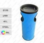GESSERIT E 310 RAL 40 liter kovový odpadkový koš s popelníkem L Podle požadované barvy vzorníku 01-050