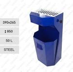 GESSERIT H Blue 50 liter kovový odpadkový koš s popelníkem L Modrá 01-333