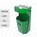 GESSERIT H Green 50 liter kovový odpadkový koš s popelníkem L Zelená 01-333green