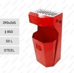 GESSERIT H RED 50 liter odpadkový koš s popelníkem kovový L Červená 01-333red