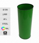 GESSERIT O 310 RAL 60 liter kovový Odpadkový koš L Podle požadované barvy vzorníku 01-776