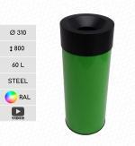 GESSERIT Torda 310 RAL 60 liter kovový nádoba na odpad L Podle požadované barvy vzorníku 01-116