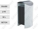 MV Concrete garbage bin black 50 liter odpadkový koš venkovní beton Černá L 01-1077