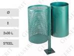 MV R steel green 2x30 liter odpadkový koš venkovní Ocel Zelená L 01-1067g