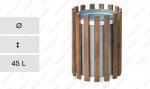 MV R wood, steel, brown 45 liter venkovní odpadkový koš dřevo/Ocel Hnědá L 01-1068