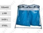 MV Waste bag holder hot dip galvanised steel 2x120 liter Stojany na odpadkové pytle Ocel L 01-1085