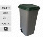Recycling grey-green 100 liter popelnice na tříděný odpad Plast Šedá, Zelená L 01-1103g
