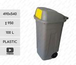 Recycling grey-yellow swing 100 liter Odpadkový koš na tříděný odpad Plast Šedá, Žlutá L 01-1104y