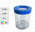 TORDA Transparent 250x300 10 liter průhledný Odpadkový koš Plast, [NA], [NA] Podle požadované barvy vzorníku RAL L 01-791